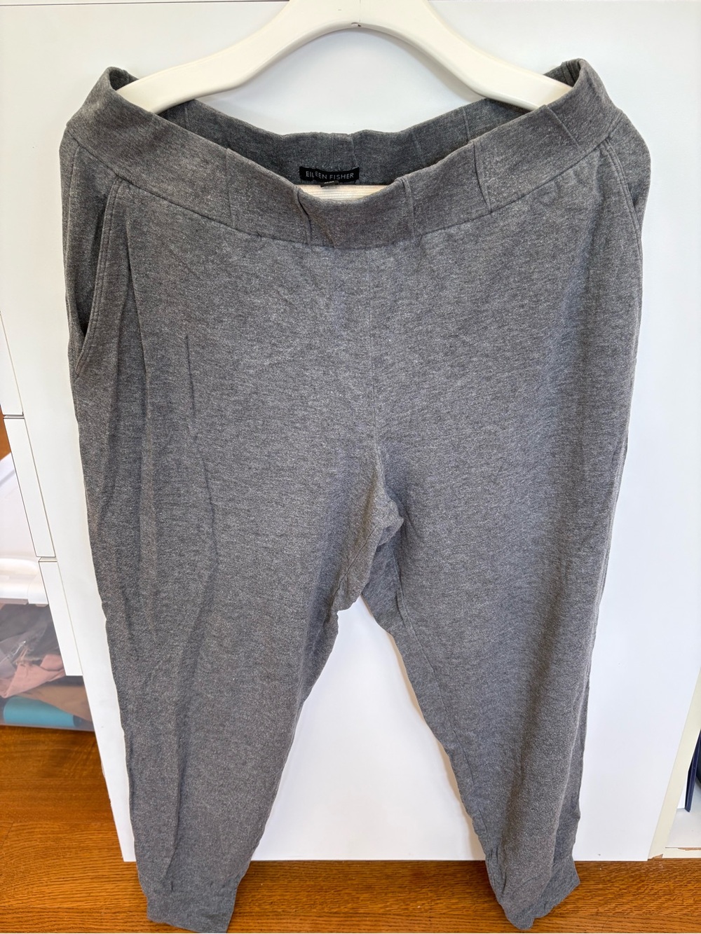 Eileen Fisher Heather Gray Knit Pull-On Joggers